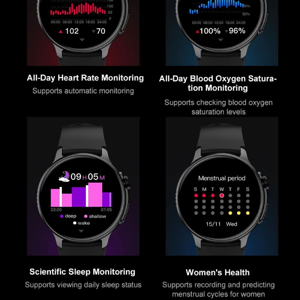 1.43 "หน้าจอ AMOLED ผู้ชายผู้หญิงฟันสีฟ้า Call สมาร์ทนาฬิกากีฬาฟิตเนส Heart Rate ออกซิเจนในเลือด 1ATM Smartwatch กันน้ํา