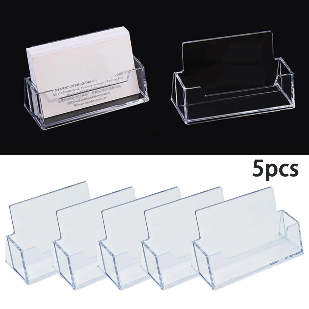 1/2/3/4/5/個名刺ケースデスクトップオフィス名刺ホルダーディスプレイスタンドプラスチック透明棚ボックス収納新