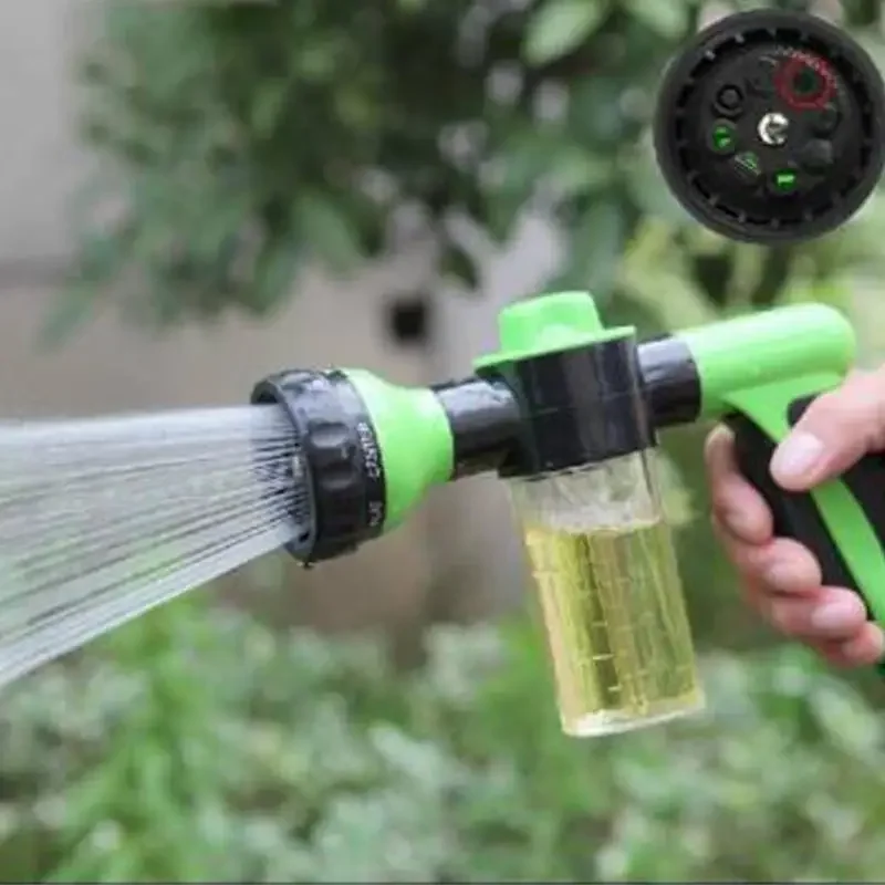 

Multifunctional Adjustable Mode Water Guns Nozzle Hose Washer Garten Watering Jet Sprayer with Foam Container Fertilizer Tools