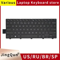 US/BR/SP Russian Laptop Keyboard for Dell Inspiron 14 3000 3452 3458 3459 5447 5448 5441 5455 5458 5457 5459 7447 3442 3467 3459