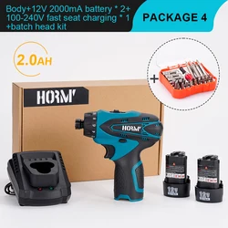 12V Cordless Electric Impact Drill Dual Speed Electric Hammer Driver Screwdriver Lithium Battery Hand Drill For Makita Battery