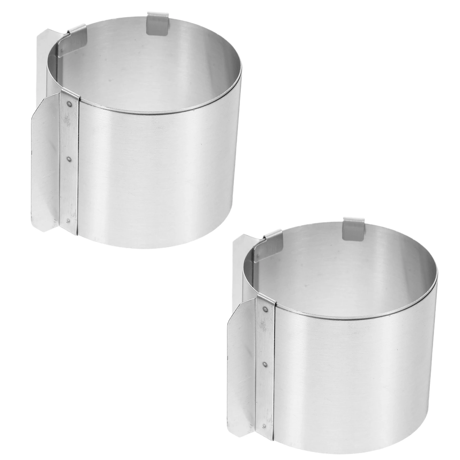 

2pcs Stainless Steel Mousse Ring Mold Round Adjustable 6-10cm Non-Stick Baking Pan for Cake Pastry Chocolate Cookies Microwave