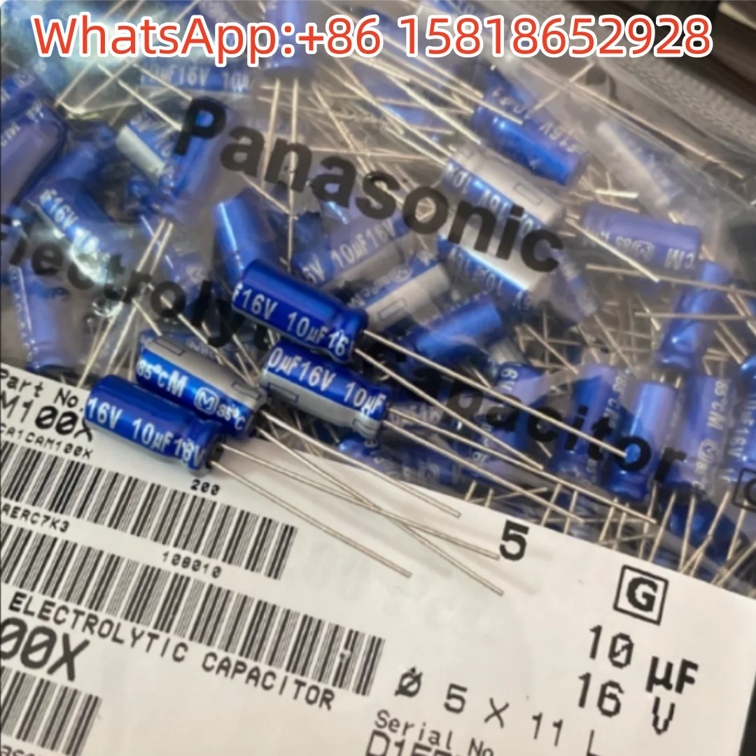 10pcs 10uF 16V ญี่ปุ่น Panasonic Audiophile ตัวเก็บประจุ 16V10UF 5*11 AM แฟลชสีฟ้า Robe F