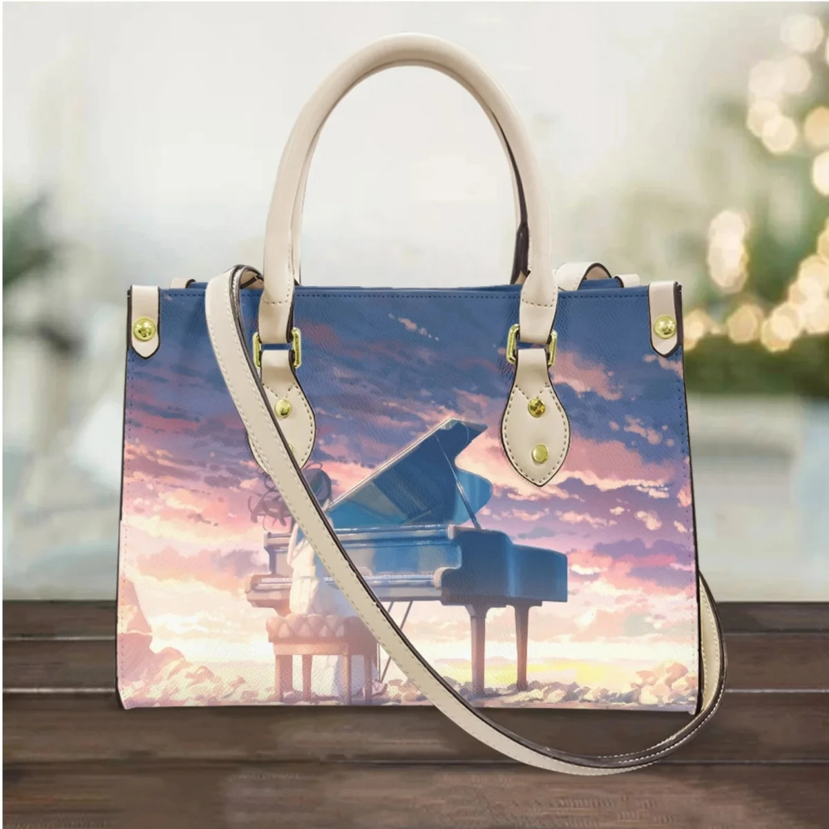 Vintage Piano Vine Luxury Designer Elegant Ladies Handbag Music Theme Top Handle Shoulder Bag Fashion Trend Messenger Bag Totes