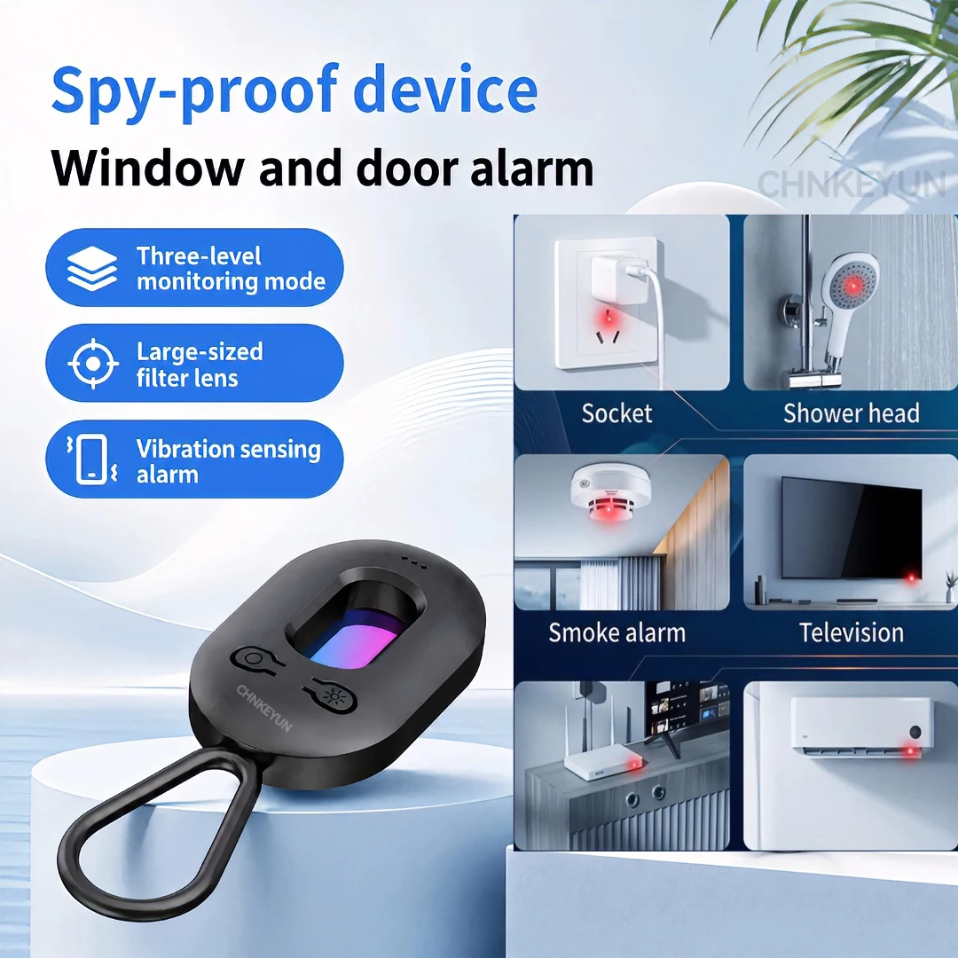 2026 Upgraded 2nd Gen Compact Hidden Camera Detector - Infrared Lens Finder with 3D Spatial Detection Chip, Optical Filter, Infrared Spectrum Scanning, 3 Detection Modes, Multi-Alert Sound & Vibration, LED Flashlight, Privacy Check for Hotel Stay Home