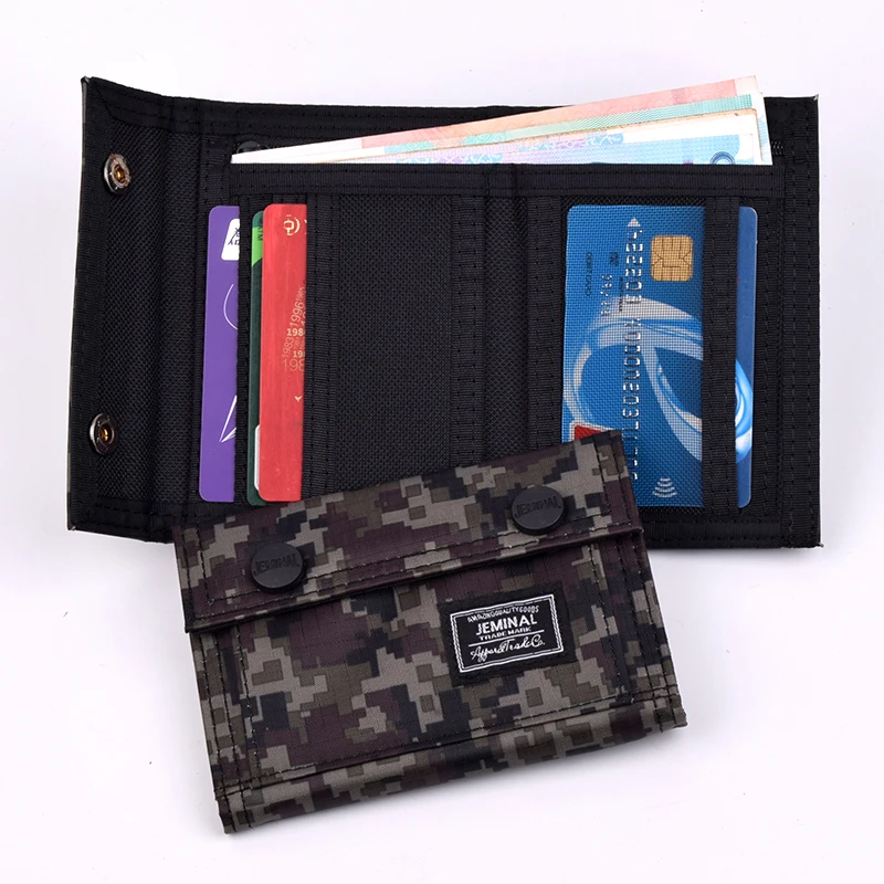 

Camouflage Tactics Students Canvas Wallet Trifold Hasp Short Wallet Wear-resistant Youth Card Holder Purse Men Women Coin Pocket