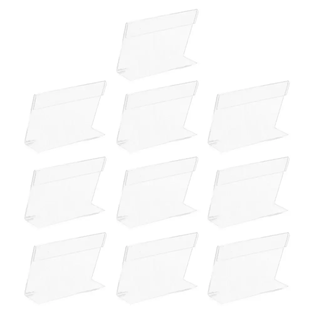 10Pcs Acrylic Price Display Holder Multipurpose Stable Advertising Sign Stand Price Tag Holder for Store Supermarket Food Sign