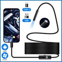 New Android Endoscope Camera 2 IN1 Micro USB Type C Borescope Mini Camera Waterproof LED Car Inspection For HUAWEI XIAOMI PC