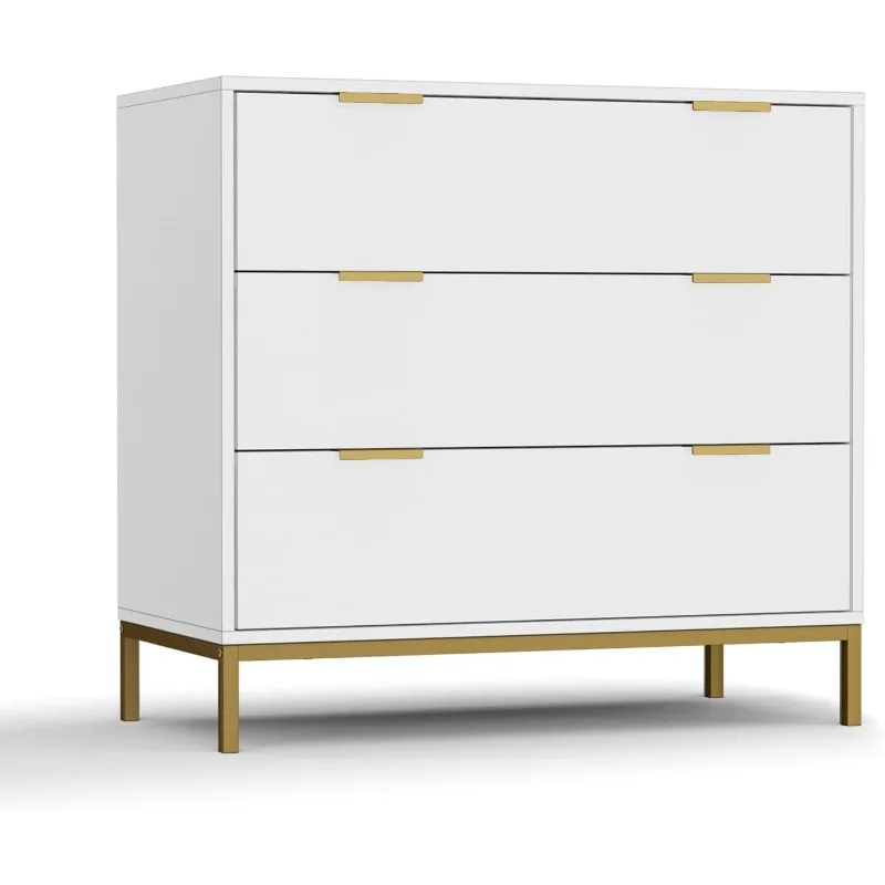 

Dresser for Bedroom, 3 Drawer Dresser with Spacious Storage Modern Wood Chest of Drawers for Bedroom Living Room