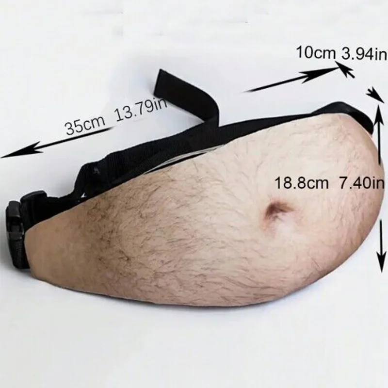Herren-Bierbauch-Gürteltasche, innovative, verstellbare, multifunktionale Sporttasche mit großem Fassungsvermögen im Fake-Dad-Bauch-Design – Detail 15