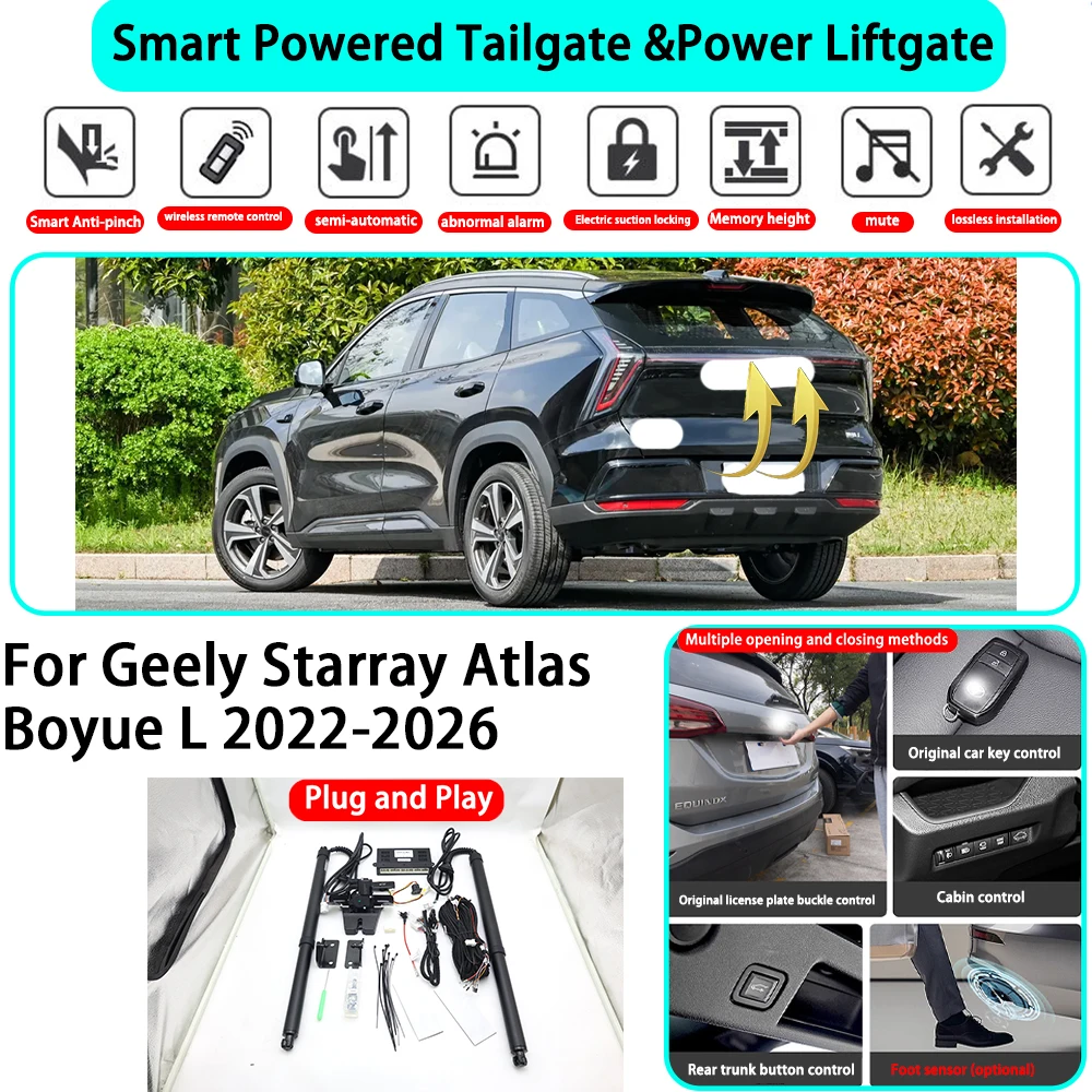 for Geely Starray Atlas Boyue L 2022-2026 OEM Smart Automatic Powered Tailgate Electric Power Tailgate Lift Kit Key Close