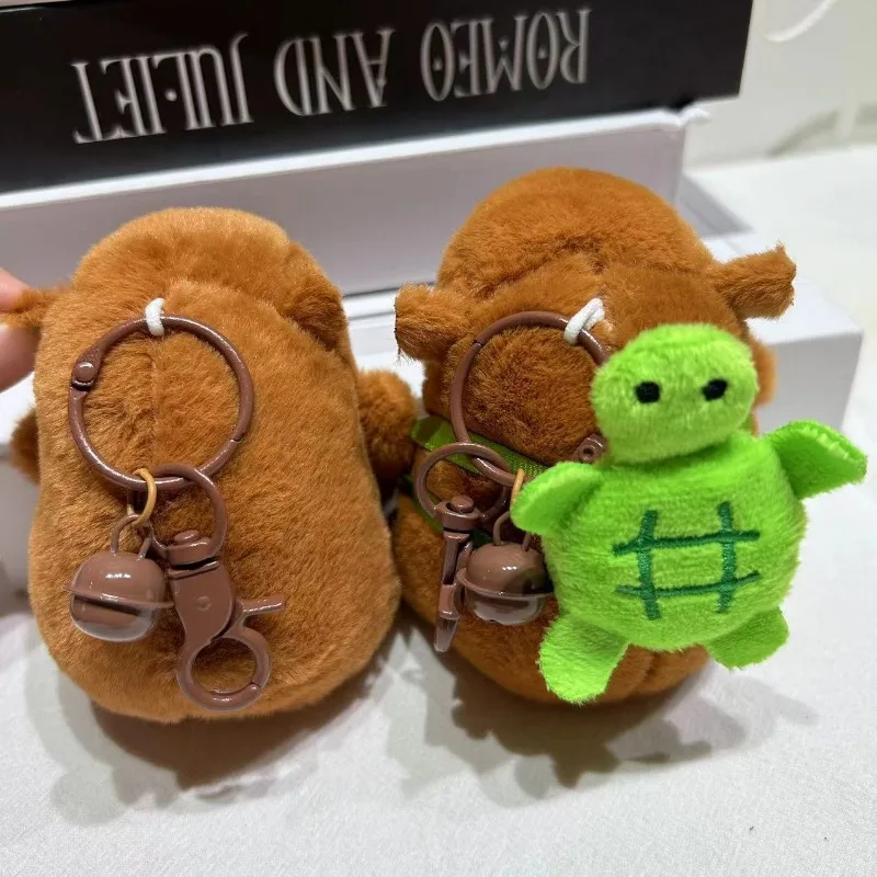 Grüner kleiner Schildkröten-Rucksack für Kapibala-Rückendekorationen, niedlicher Plüsch-Rucksack mit kleinen Schildkröten, Puppen-Dekorationstasche