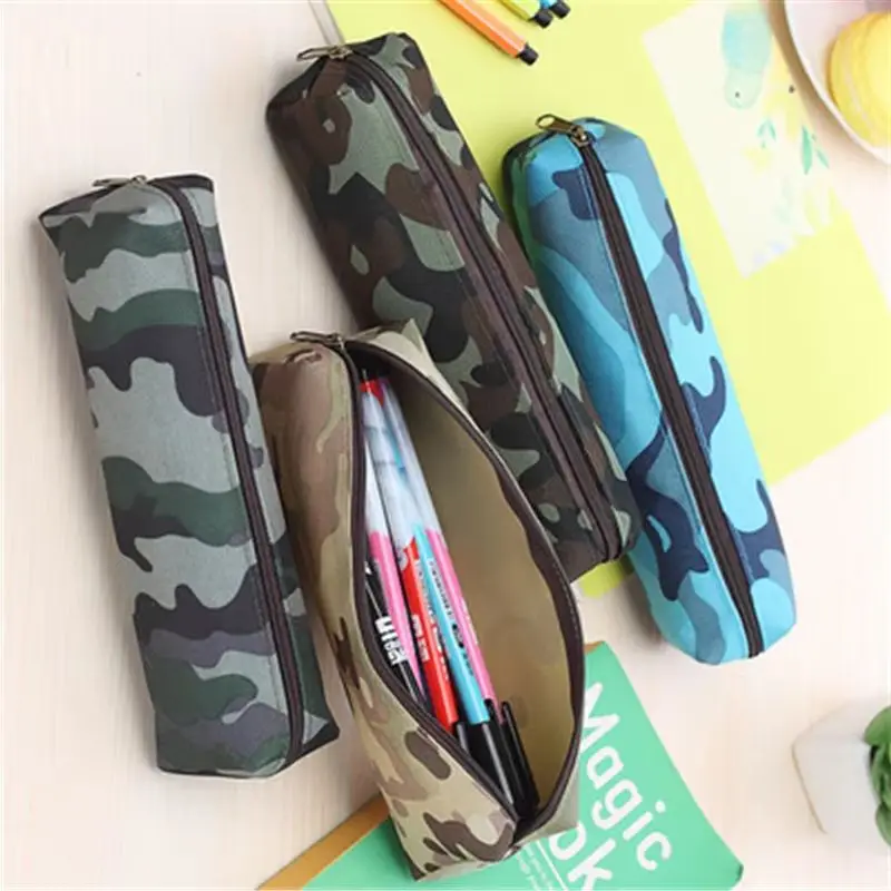 

Big Capacity Camuflagem Canvas Pen Pouch Pencil Case Portable Outdoor Bottle Bag School Office Supply Promotion Stationery Gift