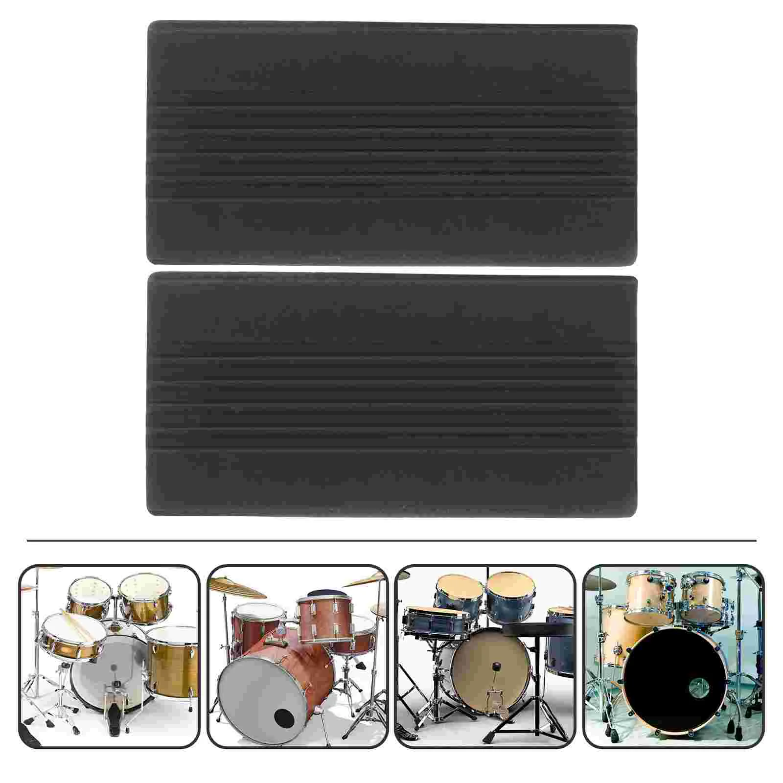 

2 Pcs Bass Drum Protector Pedal Part Rubber Mat Guard Snare Guards Pads Antiskid Accessories Instruments Non-slip Metal