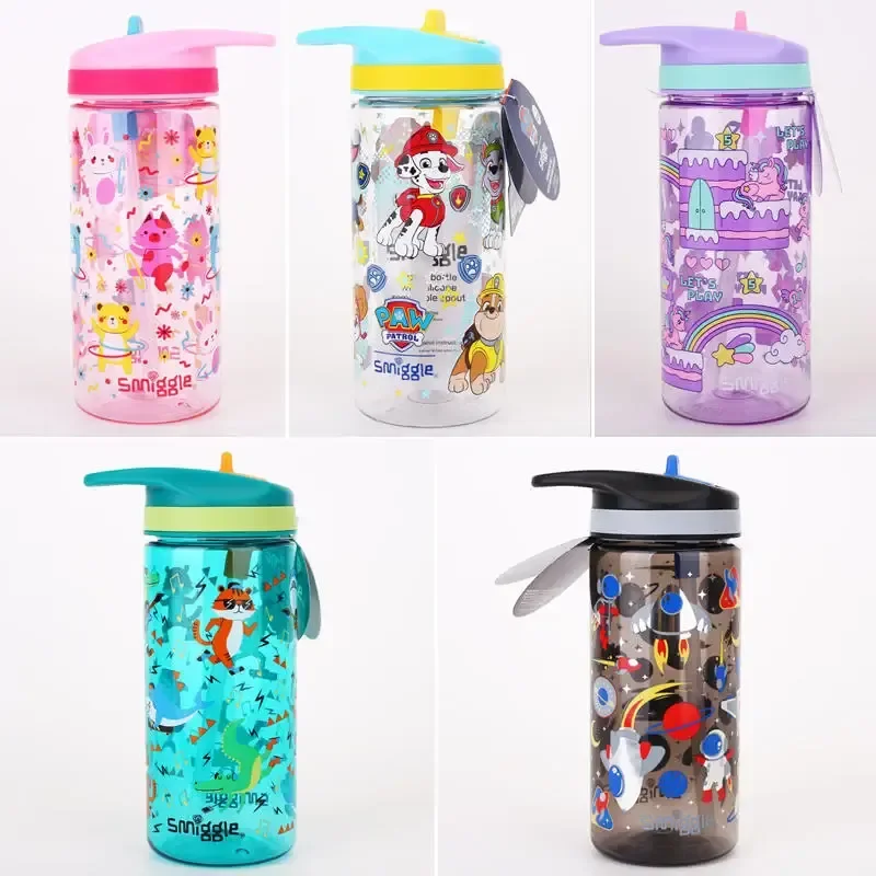 440ml  Australian Smiggle Water Cup For Children And Students Cute Portable Plastic Cup Kettle Straw Cup 450ml Gift Safe Materia