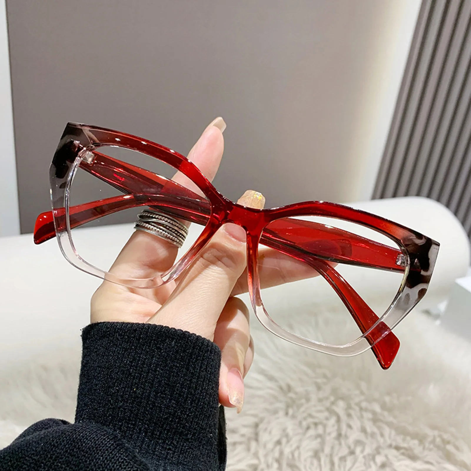 Blue Light Blocking Glasses with Thin Reflective Lens Large Frame PC Eyeglasses for Men and Women d88