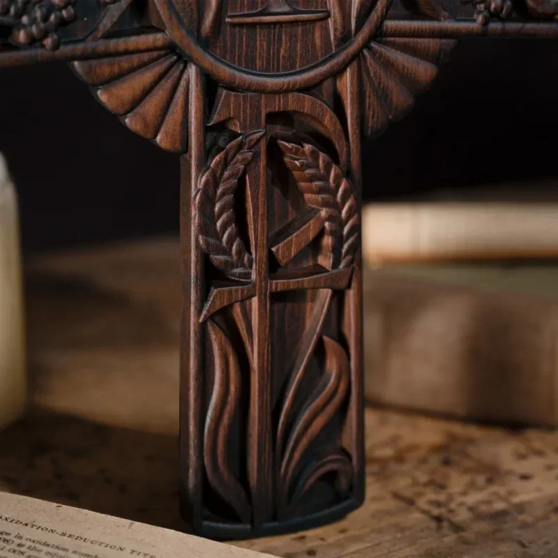 Vintage Religious Wood Holy Wall Cross for Indoor Wall Hanging, Jesus Catholic Gift