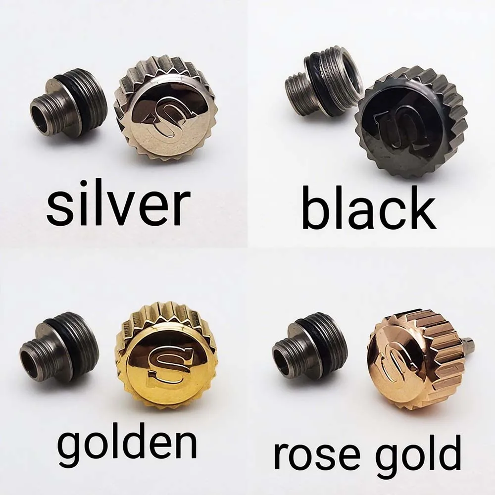 

High Quality 7mm Watch Crown Stainless Steel Diving Watch Handle Accessories Replacement Black/Silver/Gold/Rose S Crown