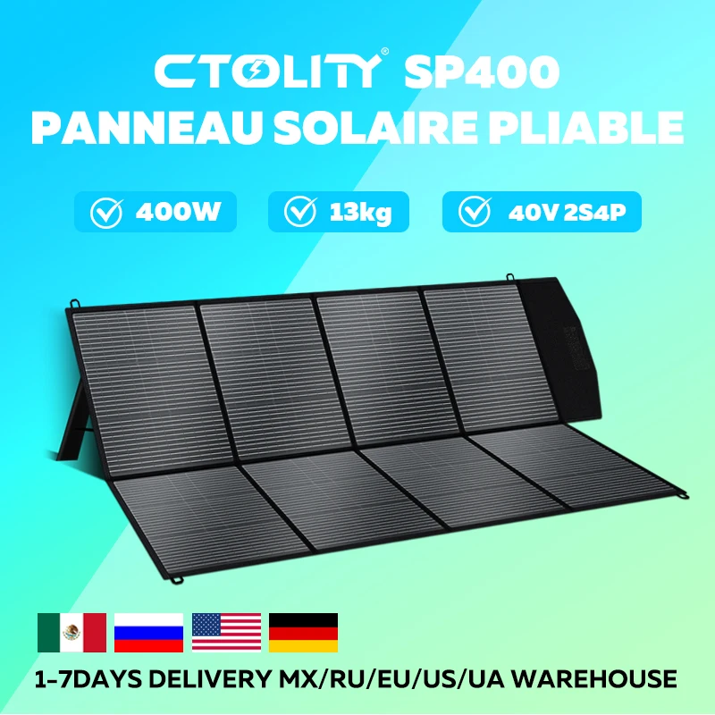 CTOLITY SP400 panneau solaire Portable 400W 41V générateur de chargeur solaire Flexible IP65 Caming RV centrales électriques Camping hors ceinture