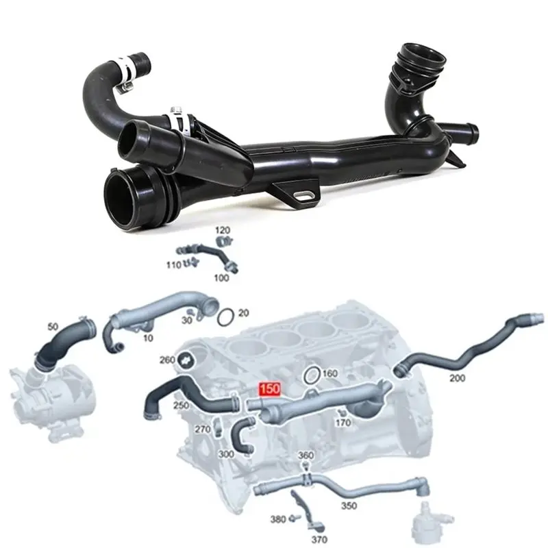 EYFL-A2642008600 A2642004201 Thermostat Coolant Pipe With Connector For M264 Engine CLS C257