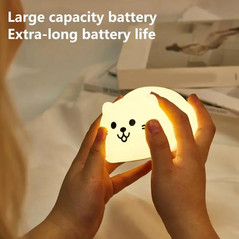 

Cat Night Light Tap Control Cat Bedside Table Lamp Cute 3-Level Dimmable Rechargeable Light For Home Decor Study Desk Bedroom