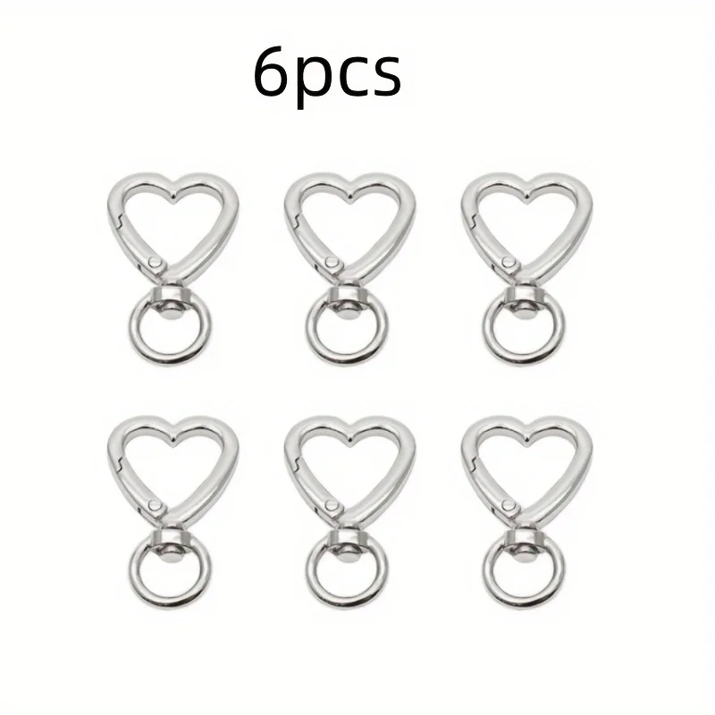 6Only the heart-shaped zinc alloy rotating keychain pendant is included - Durable and stylishDIYHook，Bag accessories, keychain a