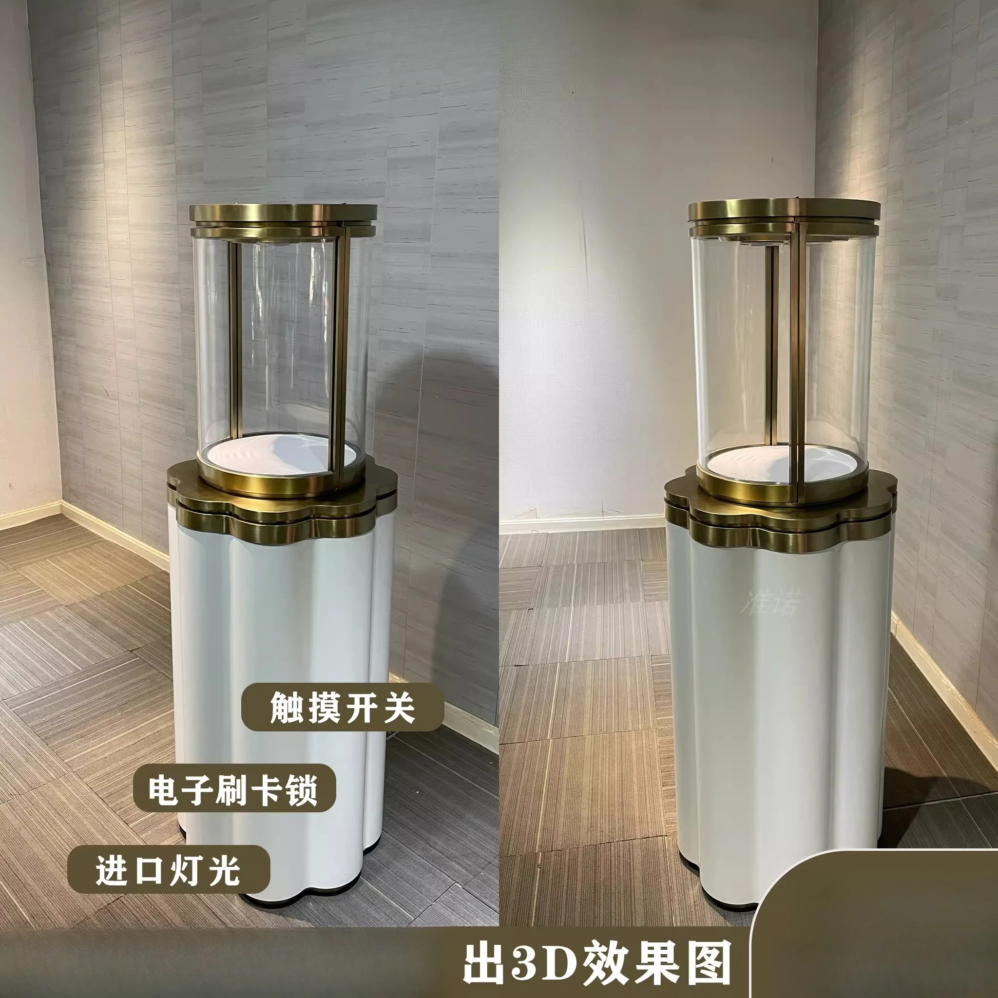 

Stainless steel jewelry display cabinet, jewelry store, antique store, beauty salon and other commercial window cabinets