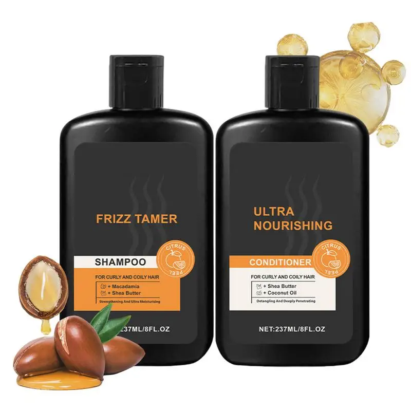 2pcs Hair Mask Shampoo Conditioner Hair Deeply Nourish Improve Damaged Frizz Hair Soft Flowing Hair Care Strengthening Shampoo