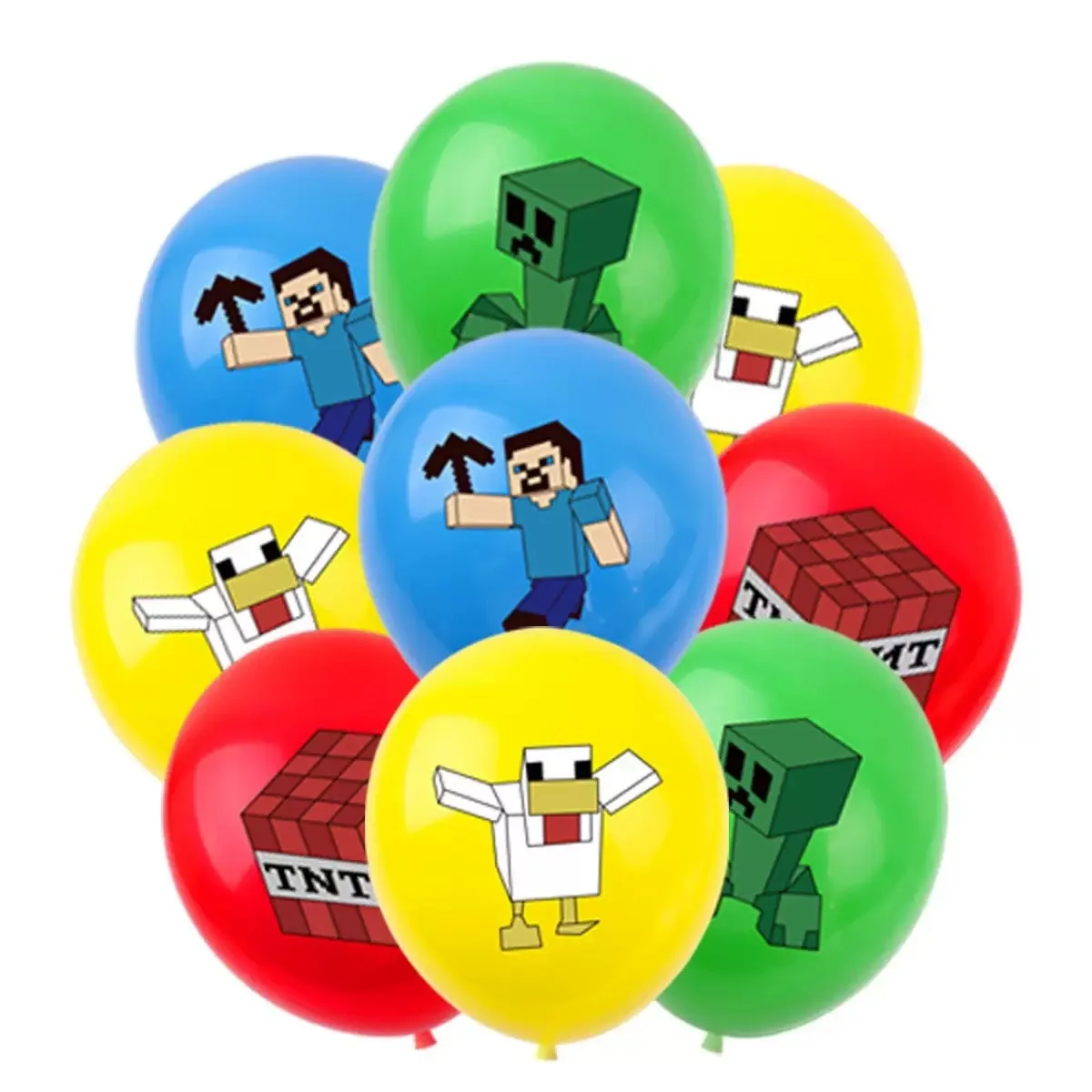 44/28pcs a set for Minecrafte Birthday Balloon Banner Party Decoration Anime Spiral Ornament Cake Topper Supplies Party Supplie view 4
