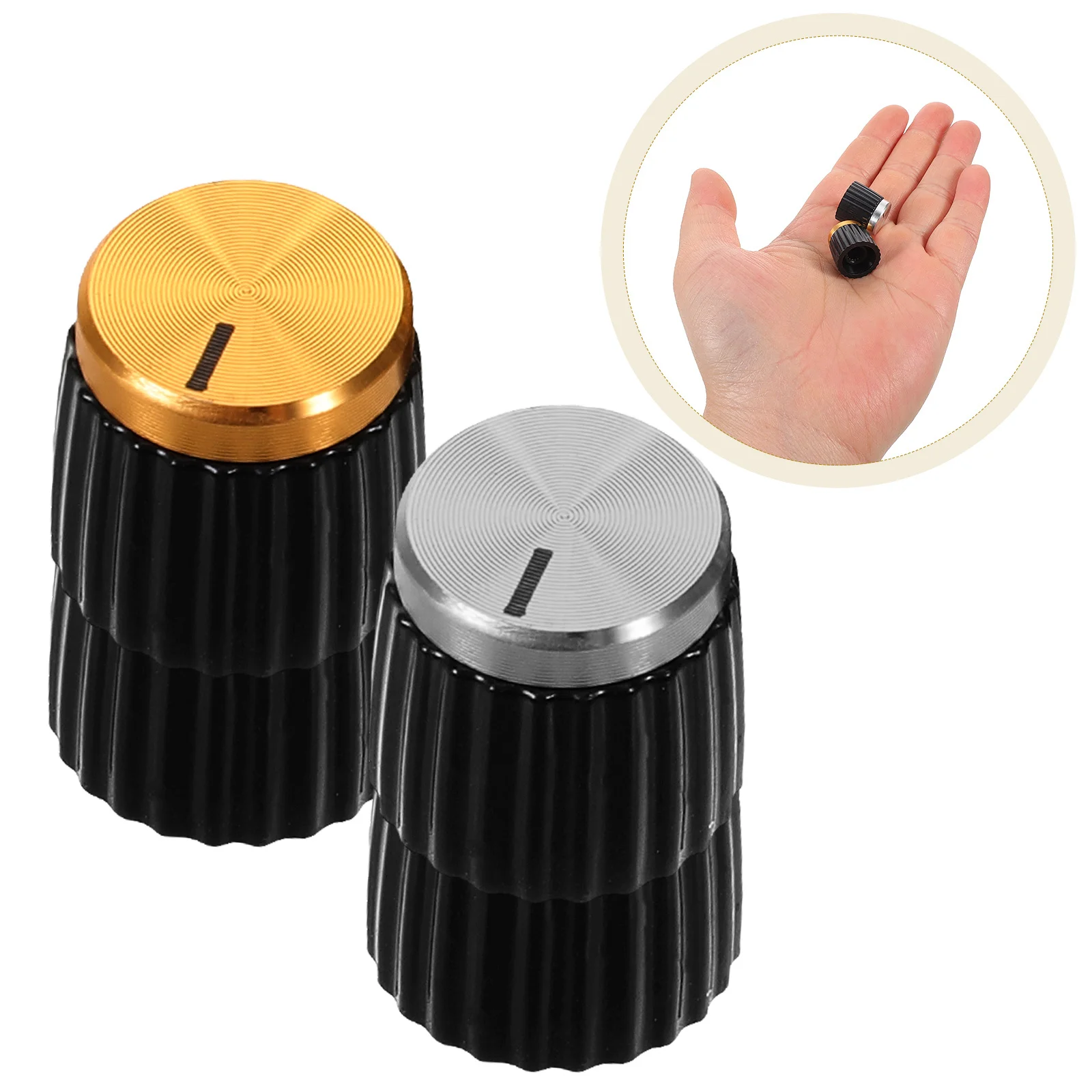 

4Pcs Rotary Knobs for Audio Equipment Wear Resistant Plastic Knobs Easy Replace Old Volume Controls for Mixer Amplifier