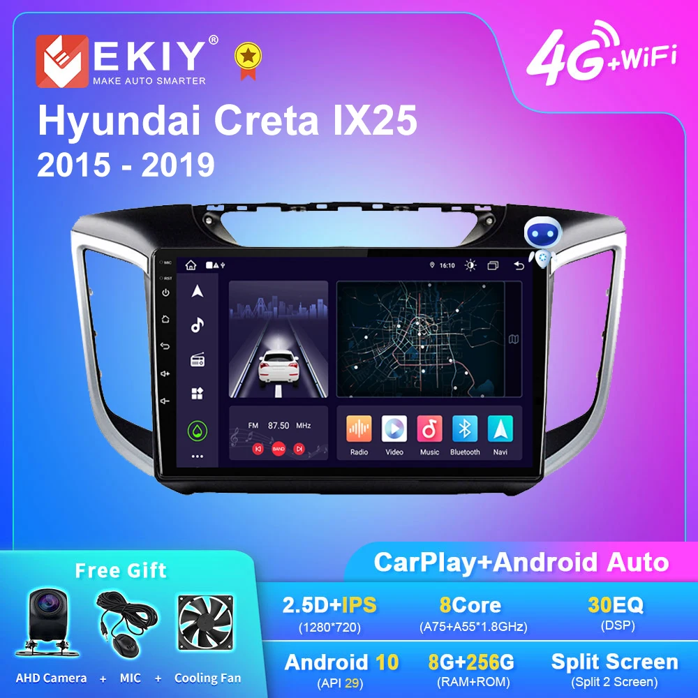 

EKIY Q7 Android 10.0 For Hyundai Creta IX25 2015 - 2019 Car Radio Multimedia Video Player Navigation GPS No 2din Tape Recorder