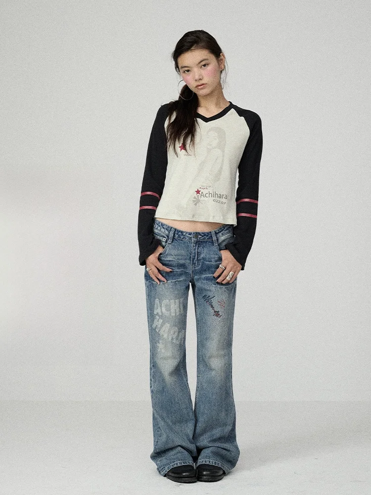 

Футболка Achihara Plum Paste, новинка 2025, многослойная основа, хлопково-льняная длинная свековая длина, женский топ для поездок на работу