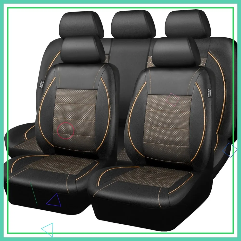 

Universal PU Leather Car Seat Cover Full Set with Airbag Compatibility, Easy Installation for Cars, SUVs, Vans