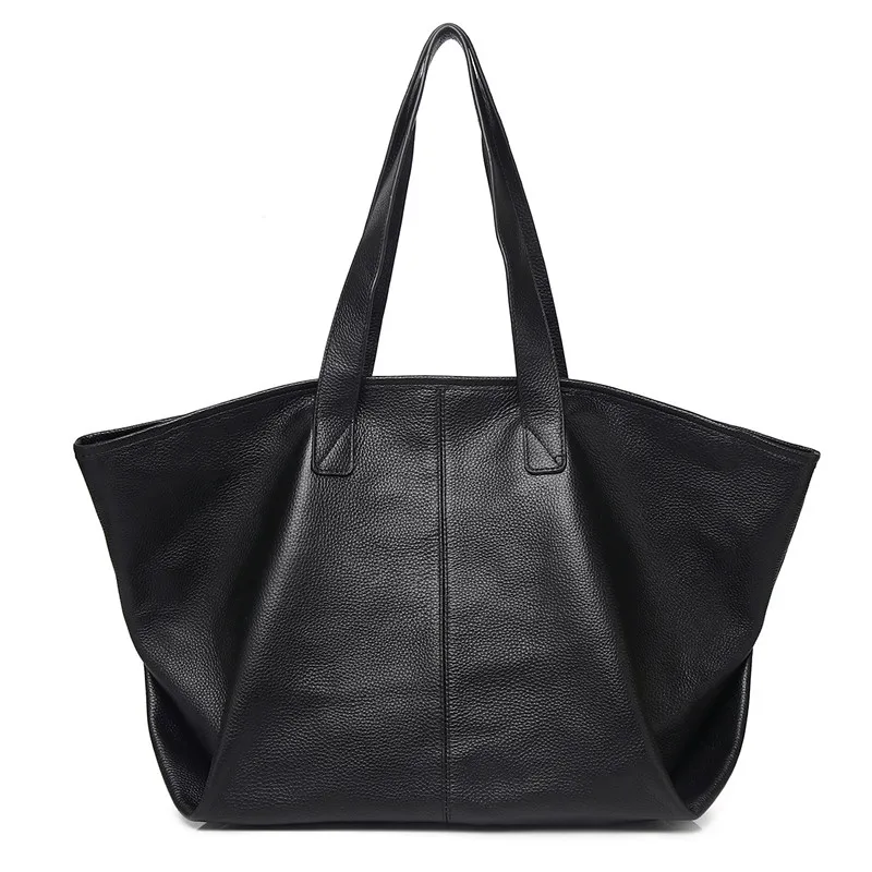 leather-top-layer-cowhide-pure-black-soft-shopping-bag-europe-and-the-united-states-fashion-shoulder-bag-for-women