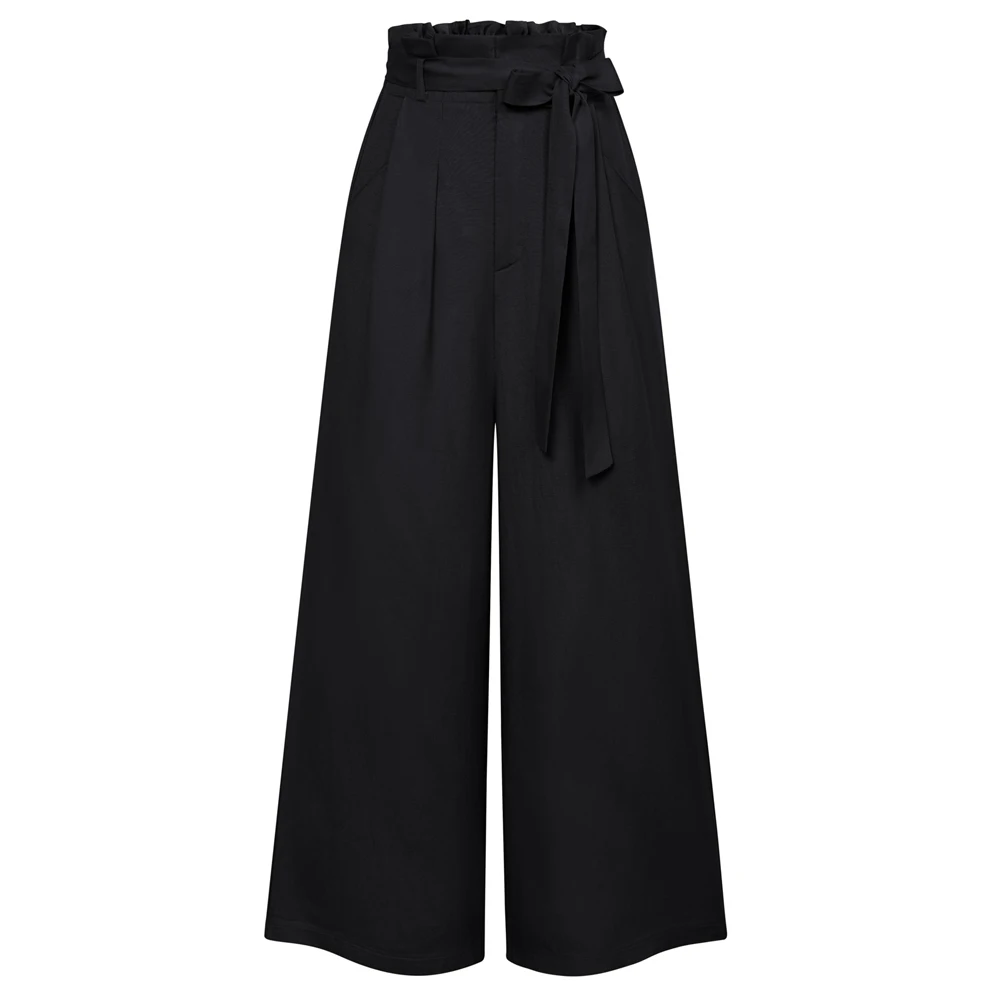 

GK Women Wide Leg Ankle Pants High Waisted Spring Casual Elastic Waist Palazzo Cropped Pants OL Trousers Mujer