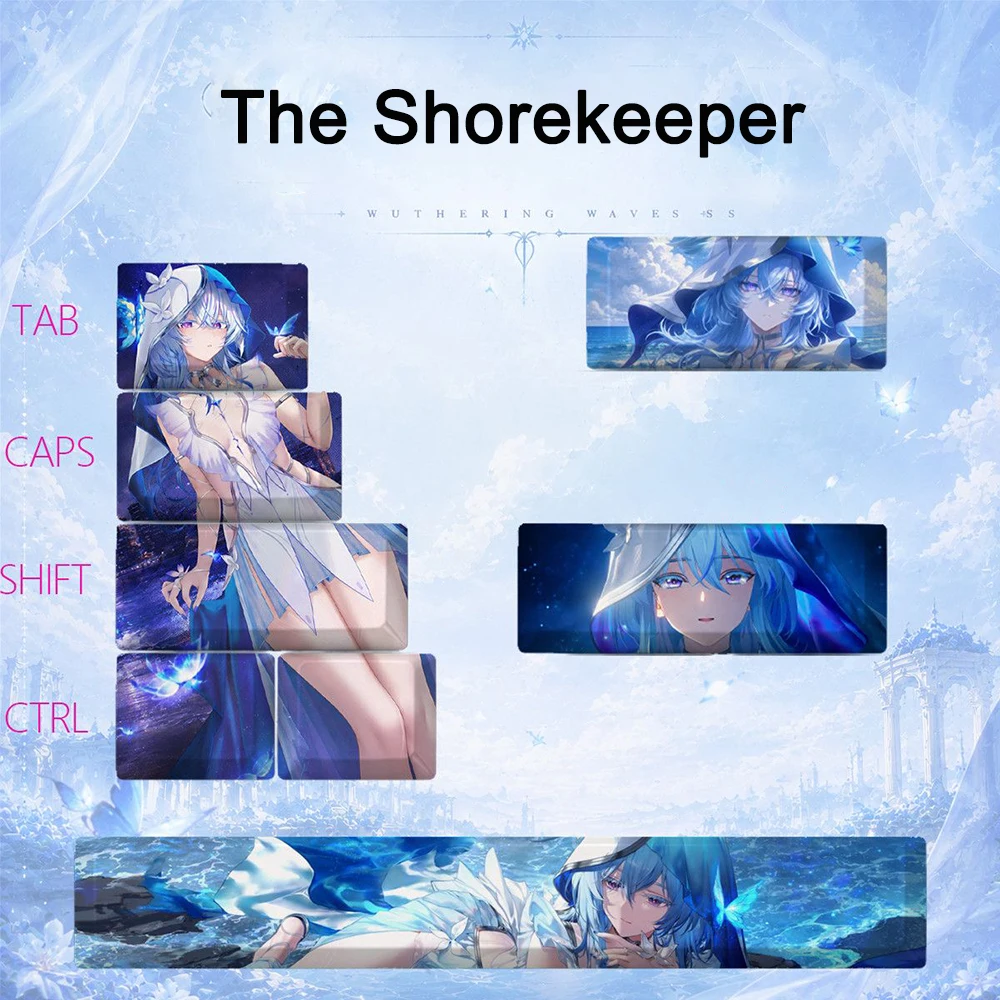 Arknights Keycaps Wuthering Waves‌ Phrolova Jinhsi 8 Keys Cherry Profile PBT Custom Anime Game Keycaps For Mechanical Keyboard