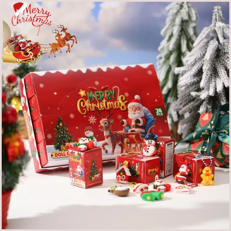 

24pcs Christmas Themed Blind Box Party Key Ring Pendant Surprise Box Suitable As Christmas Gift Party Gift Best For Christmas
