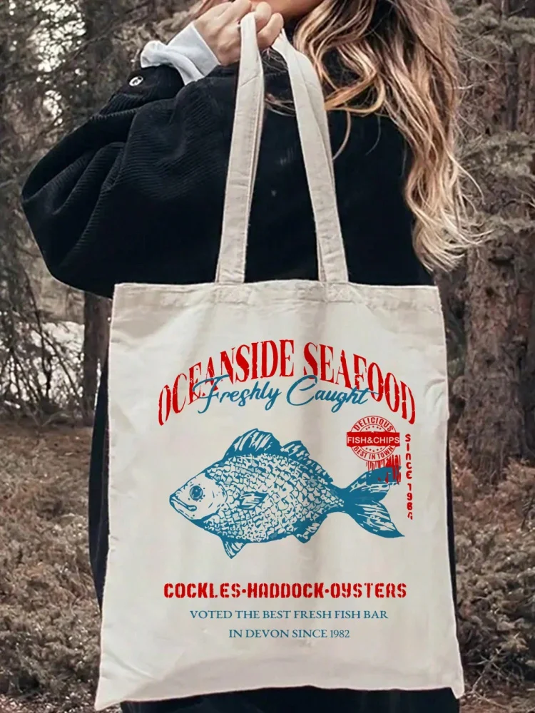 

Vintage Pattern Canvas Tote Bags Reusable Women Shopping Bags No Zipper Canvas Bag Beach Bag For Travel, Grocery, Outings