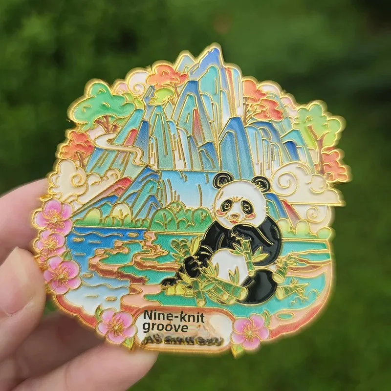 Chengdu Giant Panda Metal Magnetic Fridge Magnet Tourism Souvenir Art Creative Hand Gift From Sichuan City Jiuzhaigou