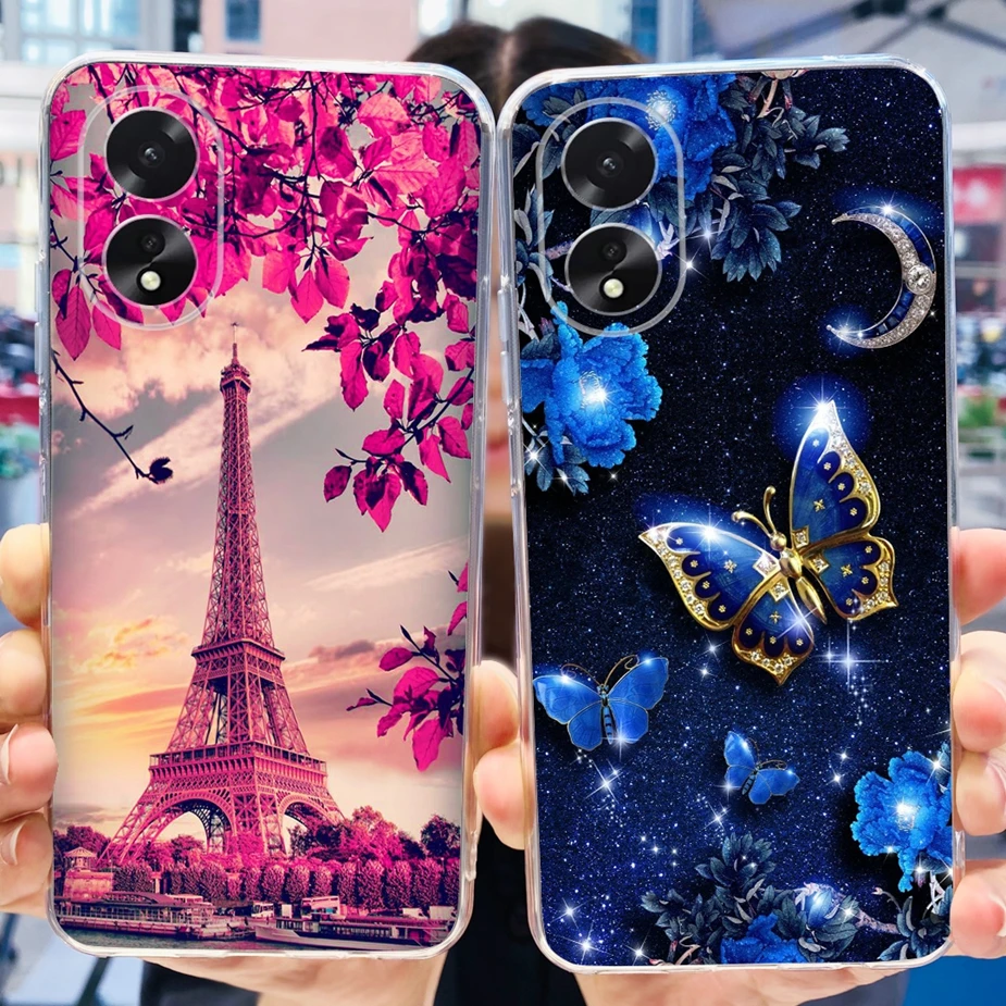 For Oppo A38 Case Oppo A18 Stylish Painted Cover Clear Silicone Soft TPU Phone Case For Oppo A18 A 38 OppoA18 OppoA38 Back Cover