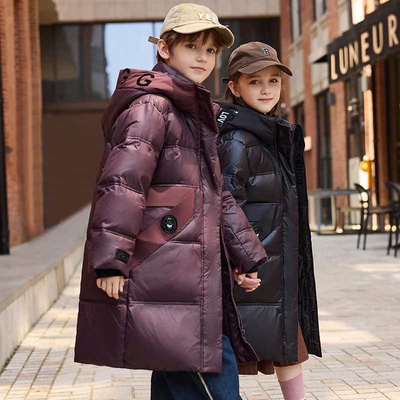 

RAISE Winter Down Jacket For Girls 6-14Y Boys Thick Hooded Snowwear Jacket Warm Long Junior Boy Outerwear Teens Kids Boys Parkas