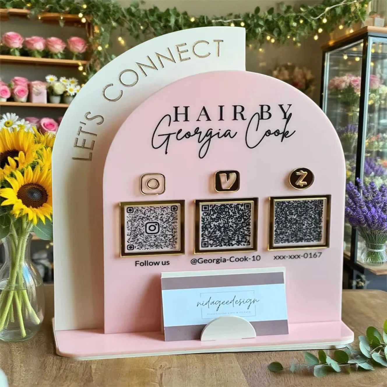 Personalized Acrylic QR Code Display Stand for Google Business Social Media Multi QR Code Custom Logo Trendy Design