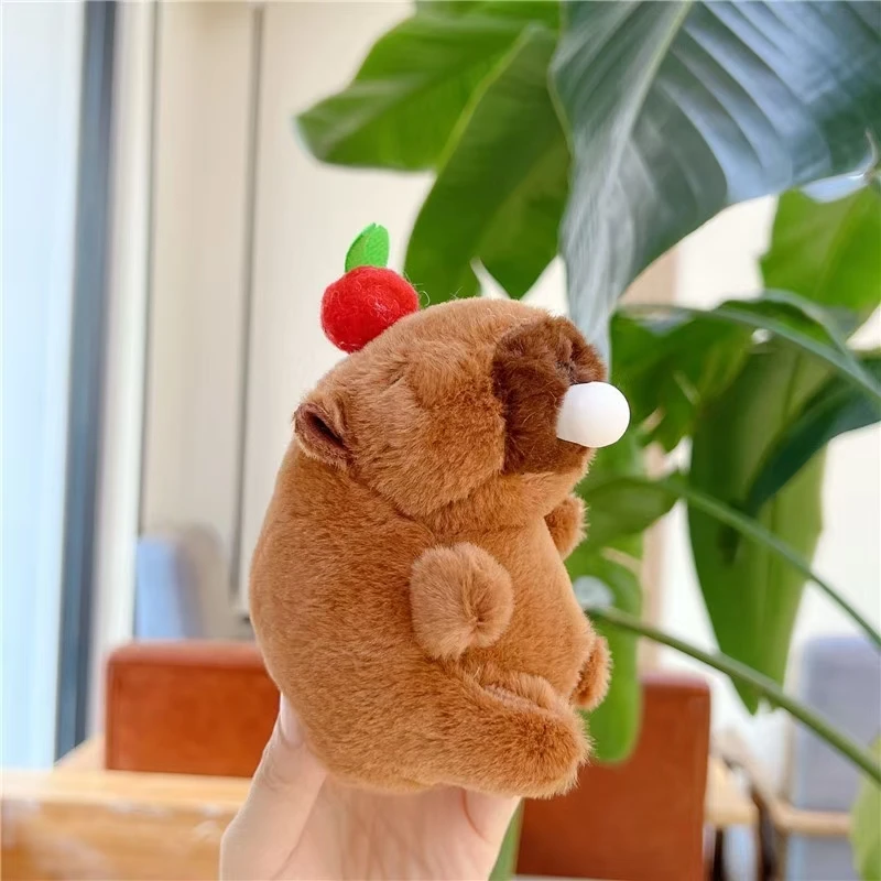 Cute Capybara Plush Keychain Squeeze Blow Bubbles Bag Pendant Soft Stuff Relieve Stress Toys Accessories For Kid\'s BIrthday Gift