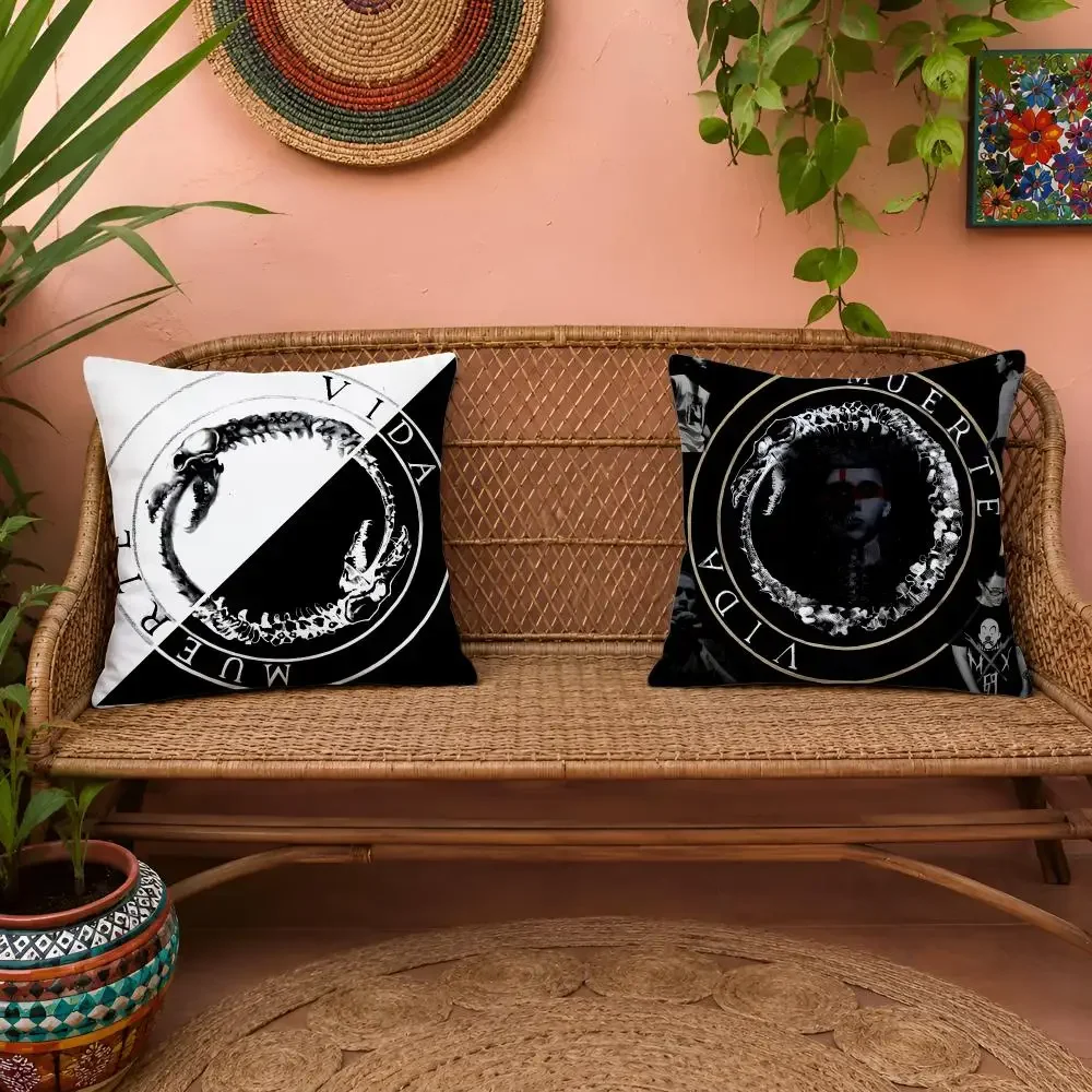 Logo C-Canserbero Singer Star Cushion Cover Pillow Cover Soft Plush Fabric Removable Washable Sofa Chair Bed Decoration