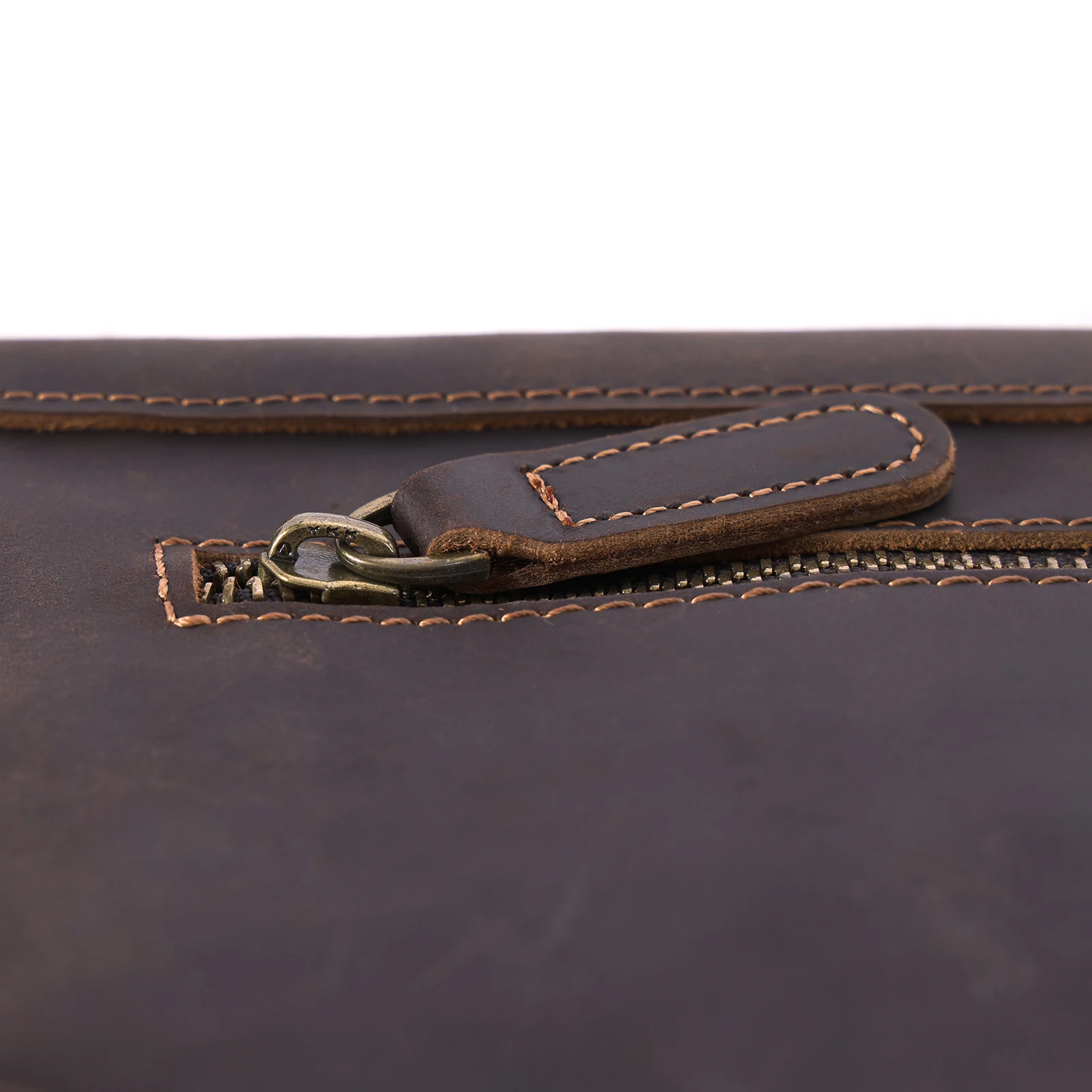 S.WORKER Vintage Echtleder Herren-Clutch-Tasche Lange Geldbörse für Männer Erstschicht-Leder-Portemonnaie Retro-Kartenhalter Handyhalter – Detail 15