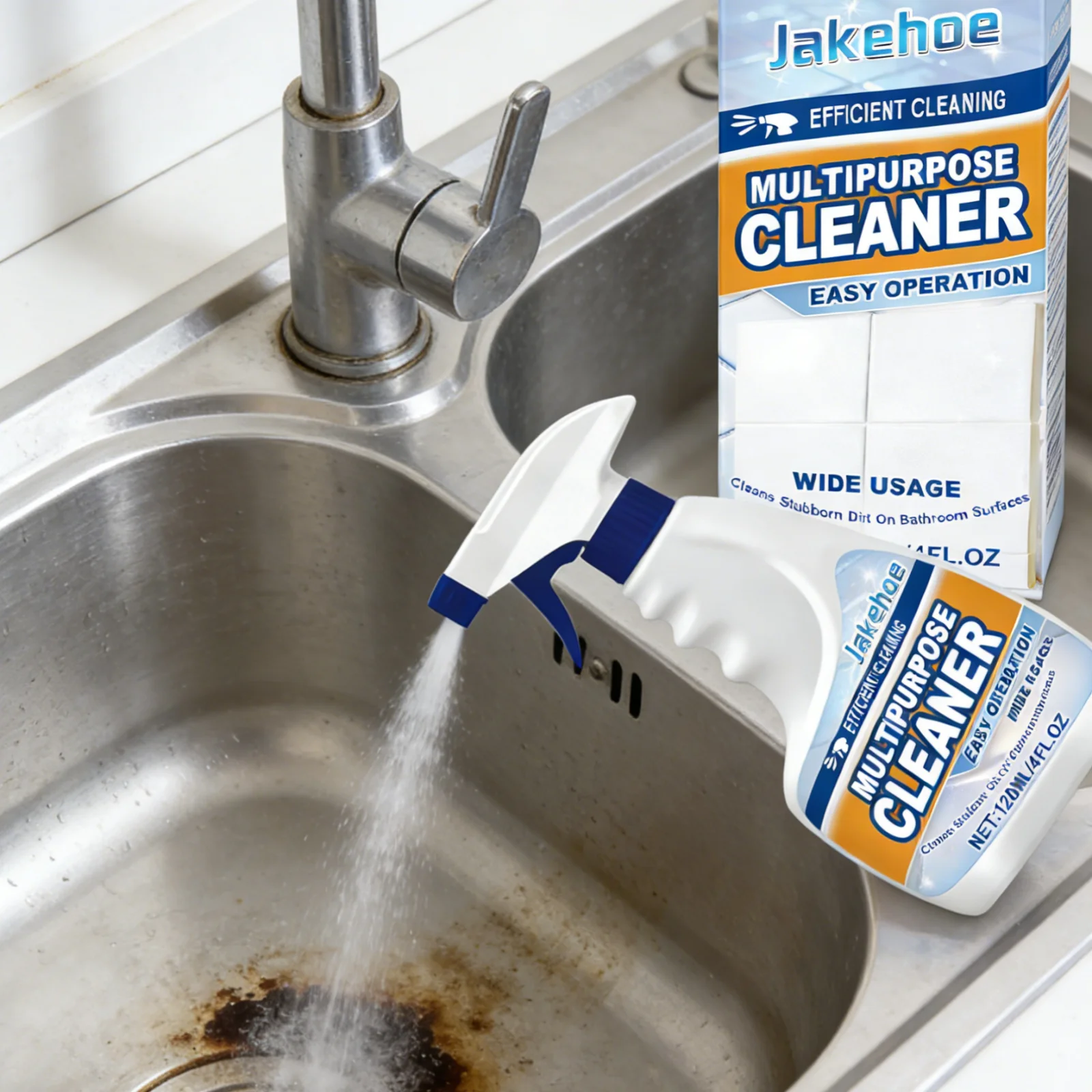 Jakehoe Household Cleaning Spray for Countertop Floor Appliance Glass Car Quick Stain Removal Deodorizing Multipurpose Cleaner