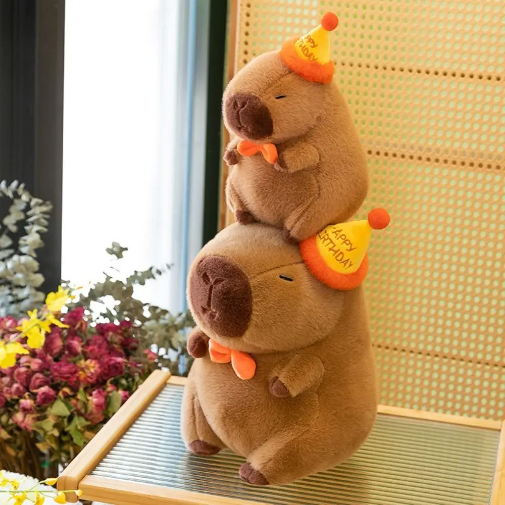 

Creative Animal Birthday Hat Capybara Soft Cartoon Birthday Capybara Ornaments Cute Plush Capybara Toy Home Decor