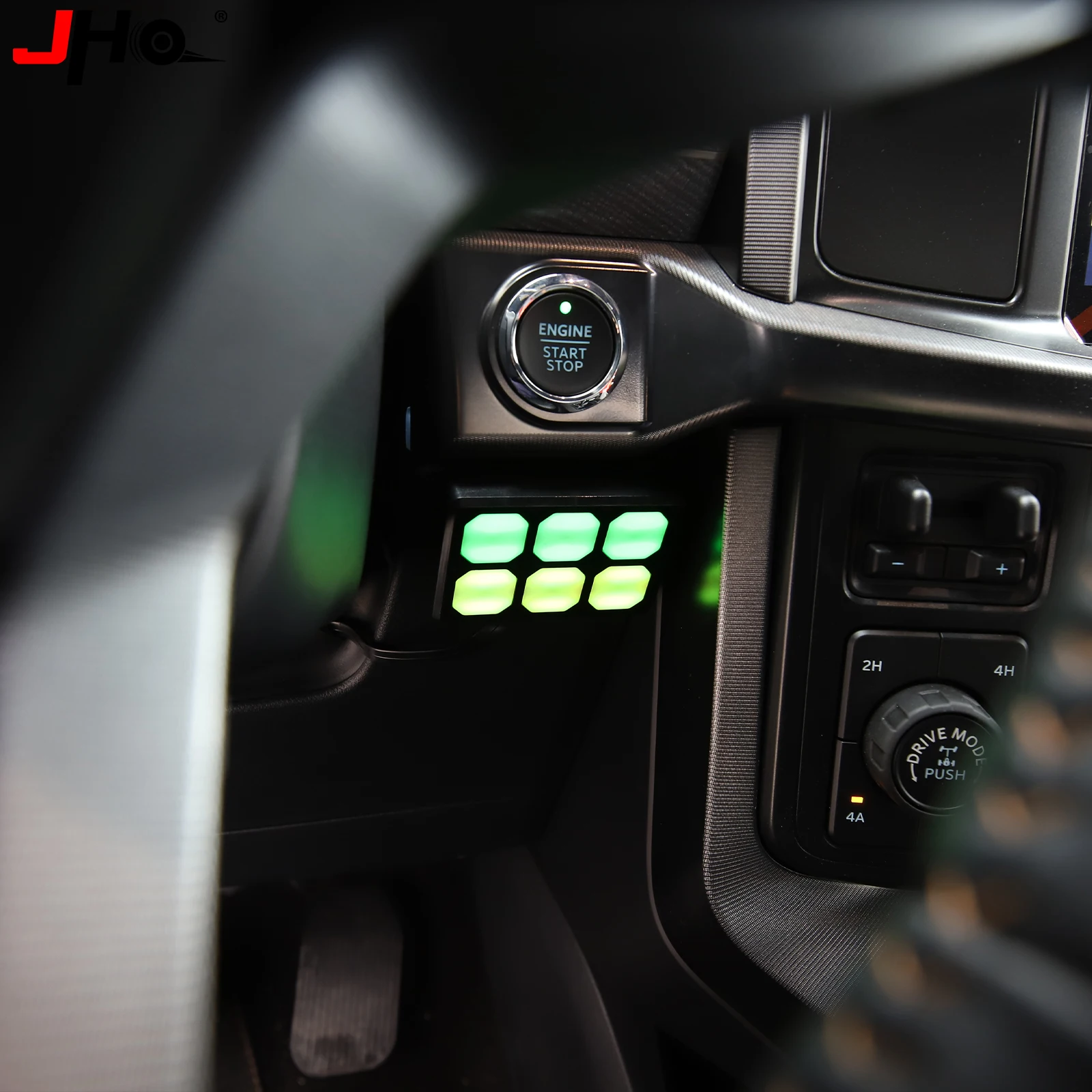JHO 6-Gang Auxiliary Switch Panel Relay Control Box for Ford F-150 Raptor 2017-2020 Off-Road Light Bar Wiring Harness Pod