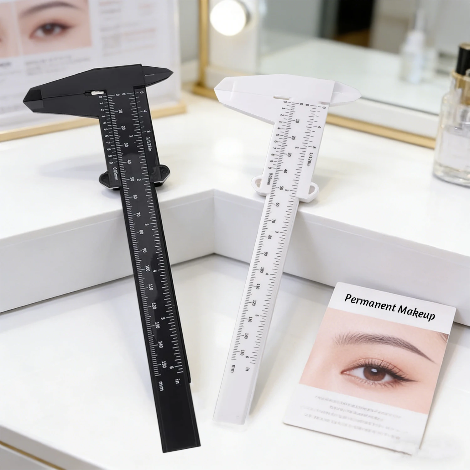 Professional Eyebrow Measuring Caliper for Microblading Precise Permanent Makeup Tool for Tattoo Artists Studio Supplies