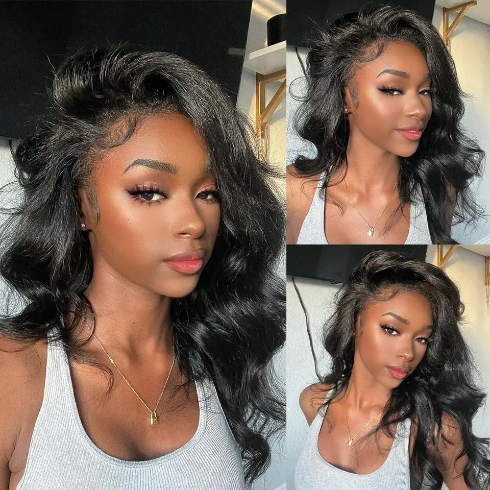 

Body Wave Bob Wig Short Wigs 13X4 Lace Front 100% Human Hair 180 Density Transparent Lace Closure Wig PrePlucked With Baby Hair
